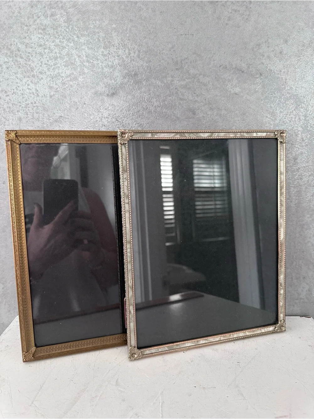 2 Vintage Neoclassical Embossed ORNATE  GOLD Picture Frame 8X10 MOTHER/PEARL